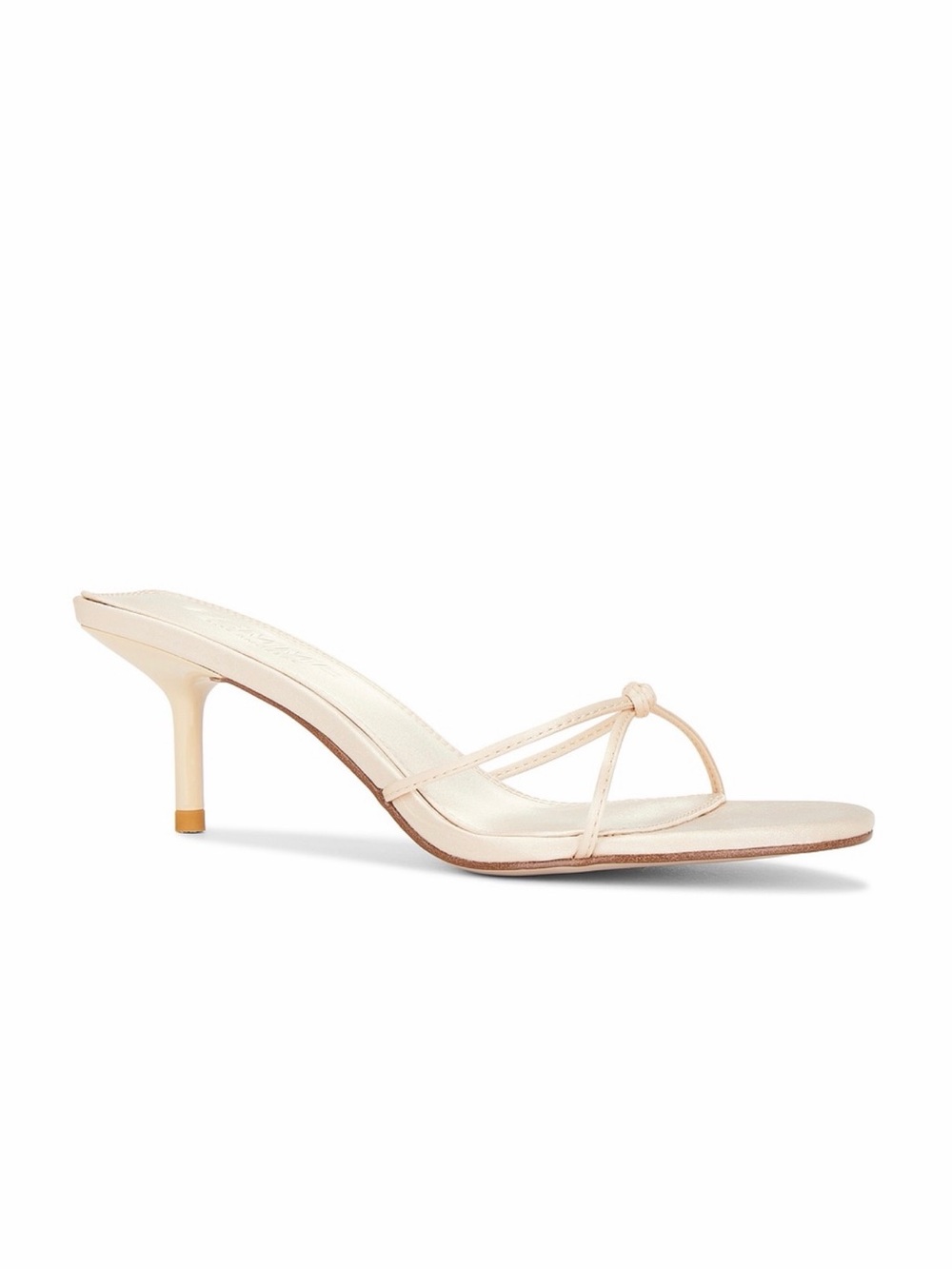 FEMME Women’s Strappy Knot Kitten Heel Sandal - Cream